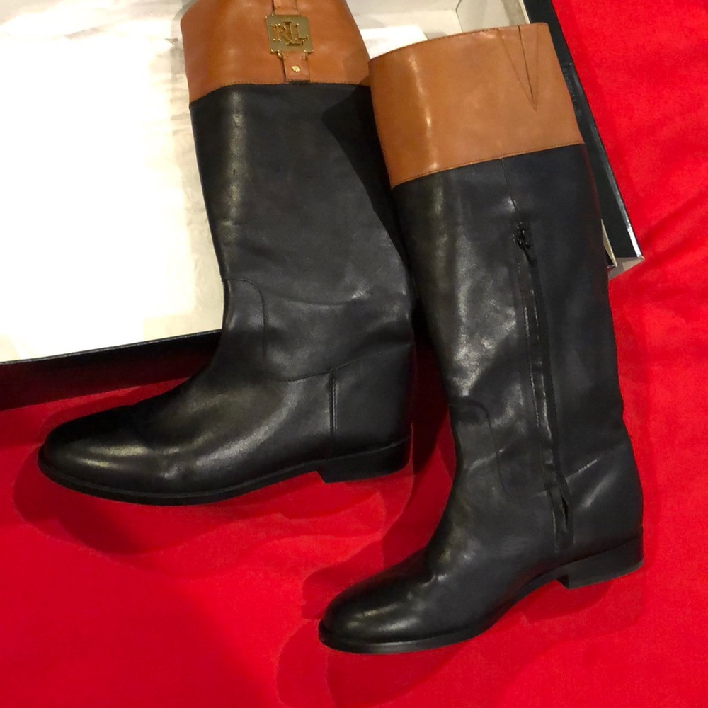 💕Price drop Ralph Lauren two toned blk/tan, gold💕 - Picture 3 of 5